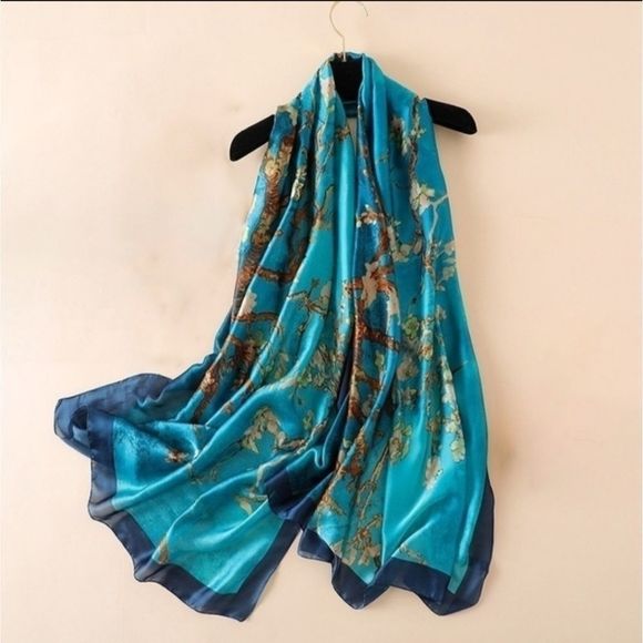 Long Satin Silky Scarf/Shawl/Beach Wrap - Picture 2 of 5